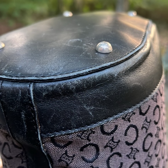 Celine Brown and Black Macadam Shoulder Bag Tote GUC - Picture 12 of 17